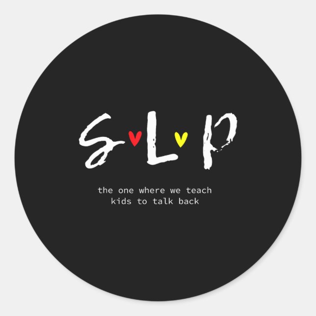 Slp Teacher Shirts Speech Language Pathologist Gif Classic Round Sticker (Front)