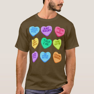 SLP Valentines Day Pastel Candy Heart SLPA SpeechL T-Shirt