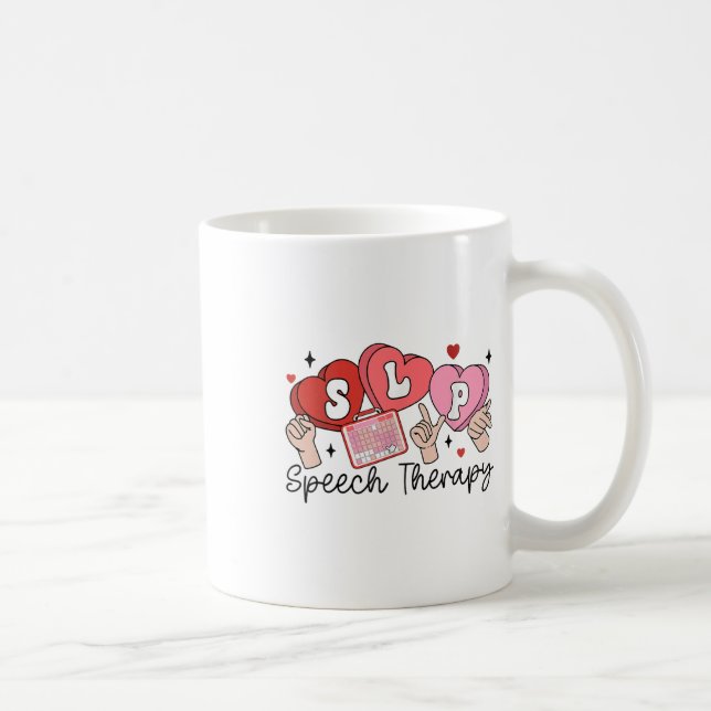 Slp Valentines Day Speech Language Pathologist Stu Coffee Mug (Right)