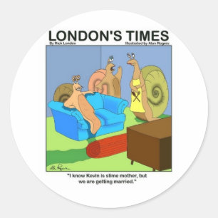 Slug Marrying Slime Funny Gifts Tees & Collectable Classic Round Sticker
