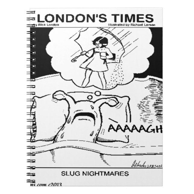 Slug Nightmares Funny Spiral Notebook (Front)