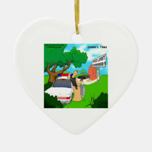 Slug Traffic Cop Funny Ceramic Tree Decoration