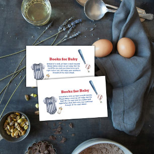 Slugger Baseball Shirt Books For Baby Shower  Enclosure Card