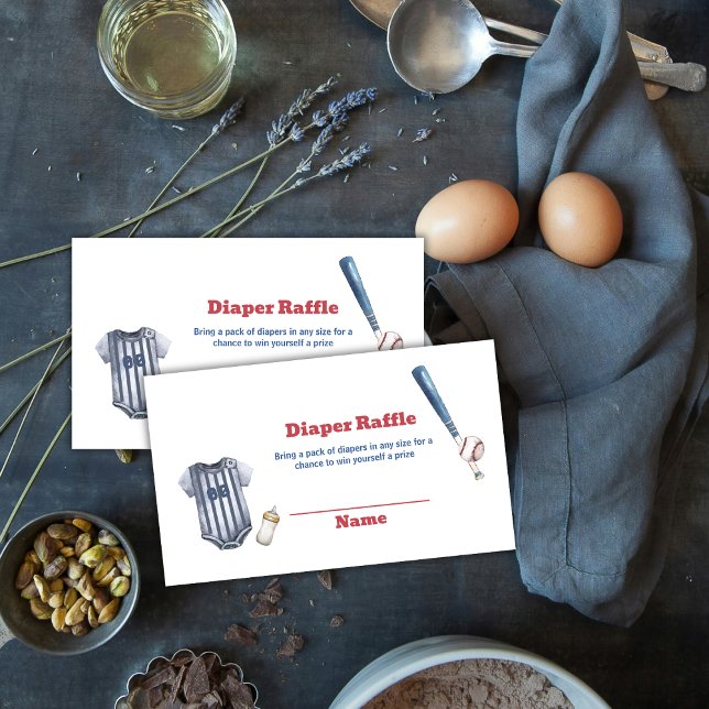 Slugger Baseball Shirt Diaper Raffle Baby Shower  Enclosure Card (Slugger Baseball Shirt Diaper Raffle Baby Shower Enclosure Card)