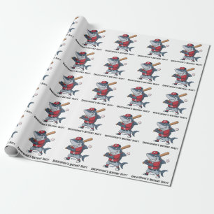 Slugger Shark Birthday Bash Wrapping Paper