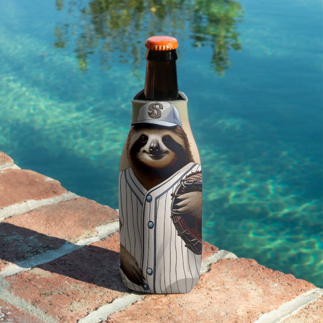 "Slugger Sloth: Slow and Steady at the Plate" Bottle Cooler (In Situ Pool)