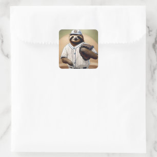 "Slugger Sloth: Slow and Steady at the Plate" Square Sticker