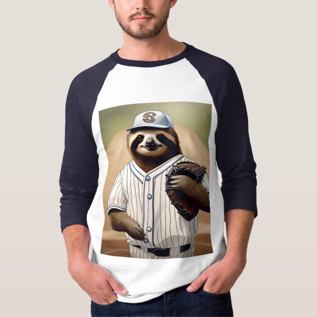 "Slugger Sloth: Slow and Steady at the Plate" T-Shirt (Front)