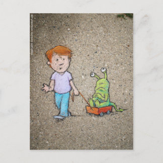 sluggo's wagon ride postcard