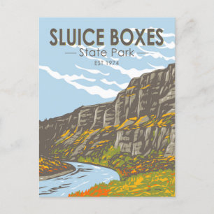Sluice Boxes State Park Montana Vintage Postcard