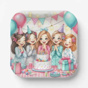 Slumber Birthday Pajama Party Paper Plate
