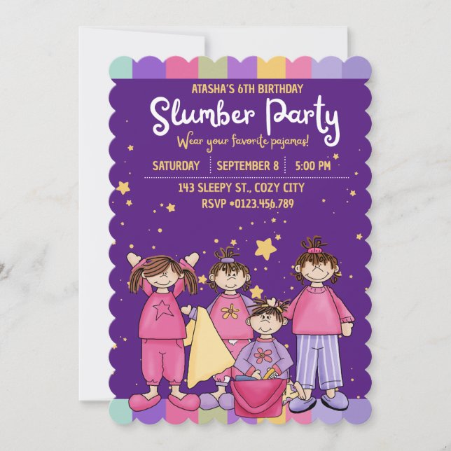 Slumber Birthday Party with Friends  Invitation (Front)