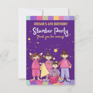 Slumber Birthday Party with Friends  Invitation