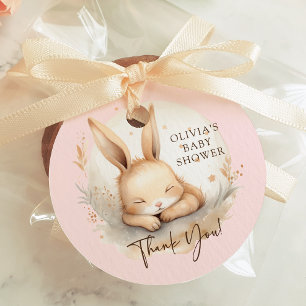 Slumber Bunny Girls Baby Shower Favour Tags