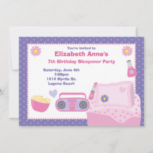 Slumber Party Birthday Invitation