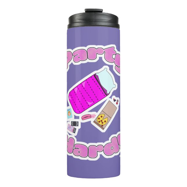 Slumber Party Hard Funny Slogan Cartoon Fun Thermal Tumbler (Front)
