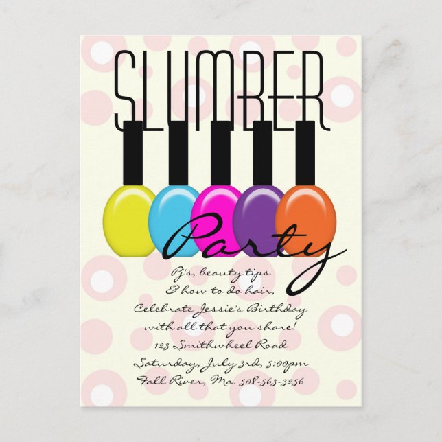 Slumber Party Invitation (Front)