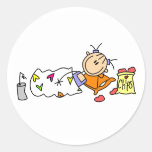 Slumber Party Joy Classic Round Sticker