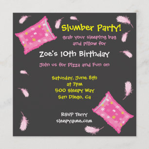 Slumber Party Pillow Fight Invitation