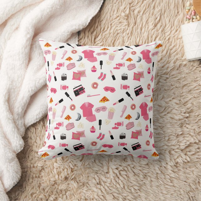 Slumber Party Pink Girl Kids Pattern Cushion (Blanket)