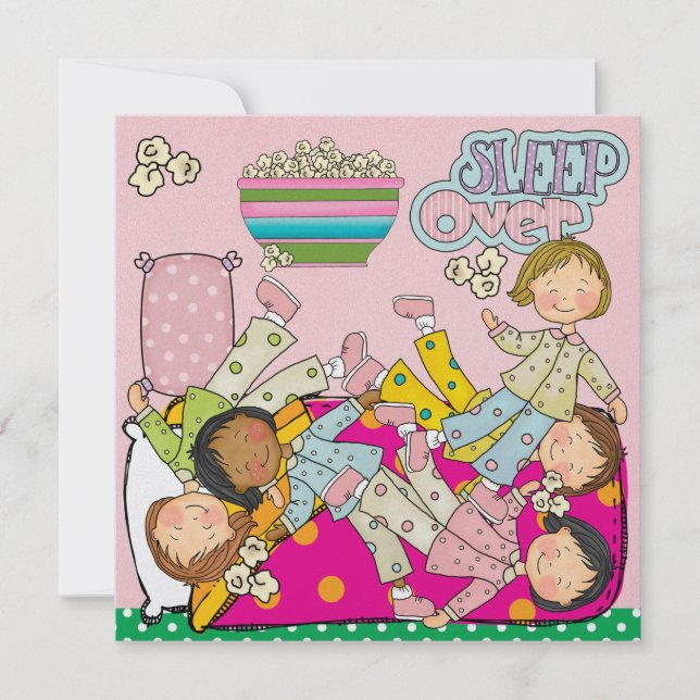 Slumber Party - Sleep Over Invitation (Front)