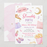 Slumber Party Sleepover Girl Spa Pink Birthday