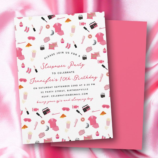 Slumber Party Sleepover Kids Birthday Party Invitation (Slumber Party Sleepover Kids Birthday Party Invitation)