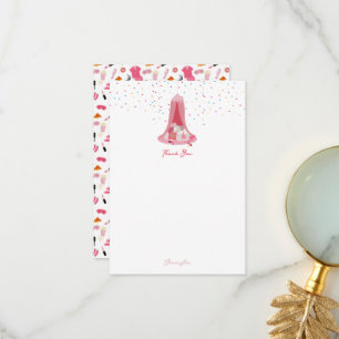 Slumber Party Sleepover Tent Kids Birthday Party Thank You Card
