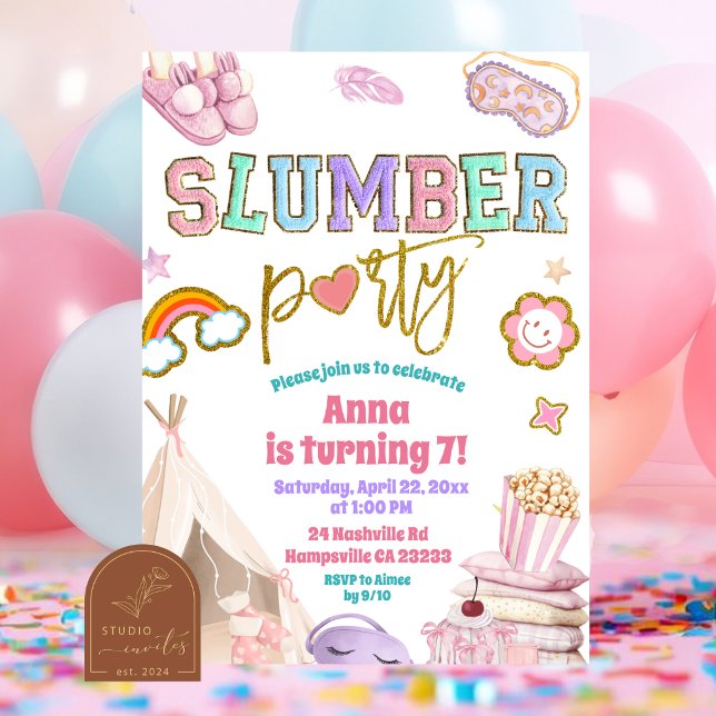 Slumber Patch Party Birthday Invitation (Creator Uploaded)