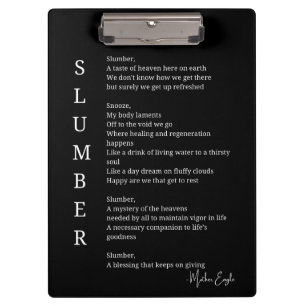 Slumber sleep dream time poem poster wall art  clipboard