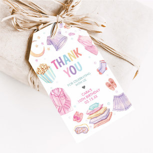 Slumber Sleep Over Birthday Party Favour Tags