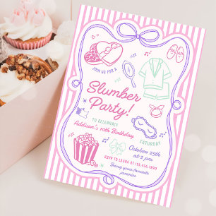 Slumber Sleepover Party Girl Birthday Invitation