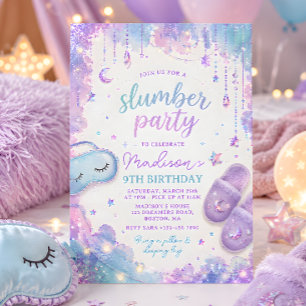 Slumber Sleepover Teen/Tween Birthday Party Invitation