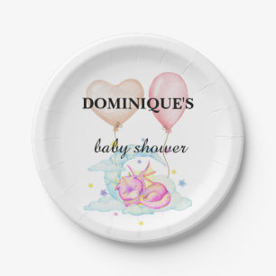 Slumbering Dragon Dreams - Baby Shower Paper Plate