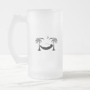 Slumbering Hammock Frosted Glass Beer Mug