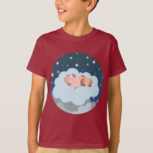Slumbering Piglets cartoon Children T-shirt (Front)
