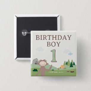 Slumberkins Bigfoot Birthday Boy 15 Cm Square Badge