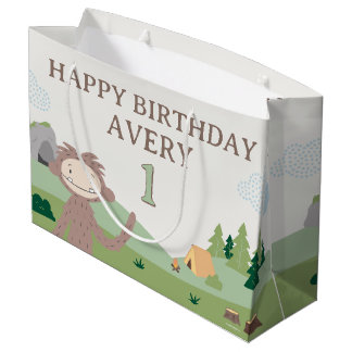 Slumberkins Bigfoot Birthday  Large Gift Bag