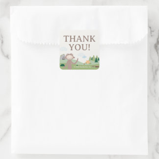 Slumberkins Bigfoot Thank You Square Sticker