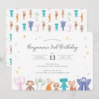 Slumberkins Characters Birthday Party Invitation