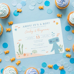 Slumberkins Hammerhead Baby Shower Invitation