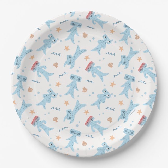 Slumberkins Hammerhead Birthday Paper Plate (Front)