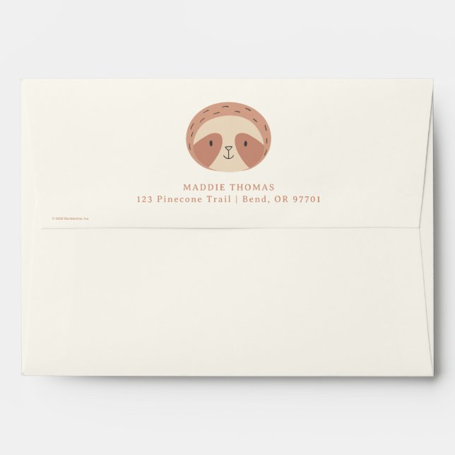 Slumberkins Sloth Birthday Envelope (Back (Top Flap))