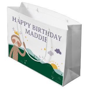 Slumberkins Sloth Birthday  Large Gift Bag