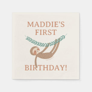 Slumberkins Sloth Birthday Napkin