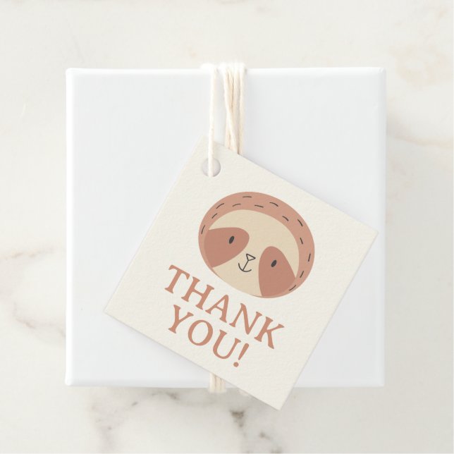 Slumberkins Sloth Thank You Favour Tags (In Situ)