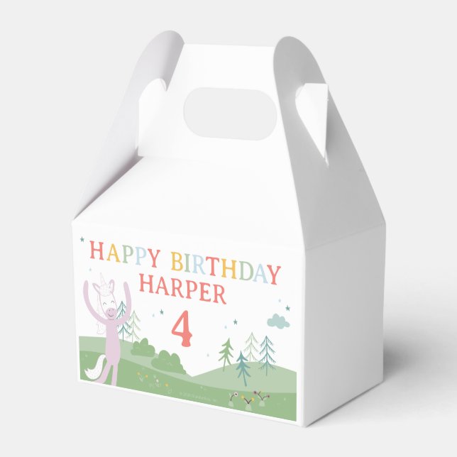 Slumberkins Unicorn Birthday Favour Box (Front Side)