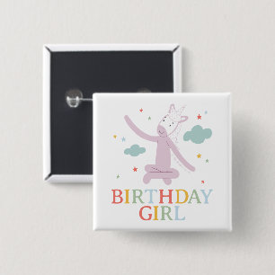 Slumberkins Unicorn Birthday Girl 15 Cm Square Badge