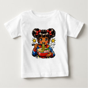 Slurp Nom Anime Girl Ramen Noodles Baby T-Shirt