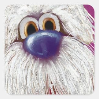 Slurpy Happy Eager Dog Digital Oil Painted Sticker